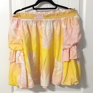NWT Anthropologie Cynthia Rowley Pineapple PrtTop